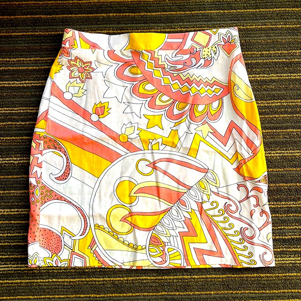 NWT Modcloth Vintage Yellow Print Skirt
